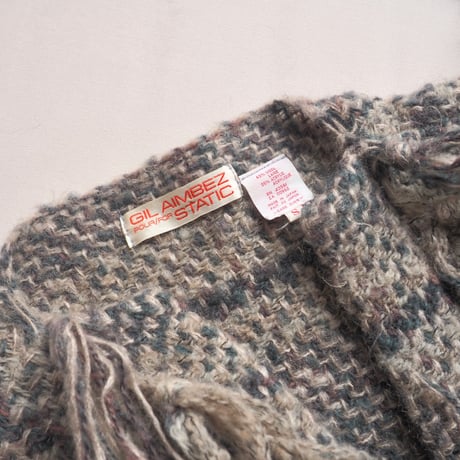 80s "GIL AIMBEZ STATIC" fringe design knit jacket