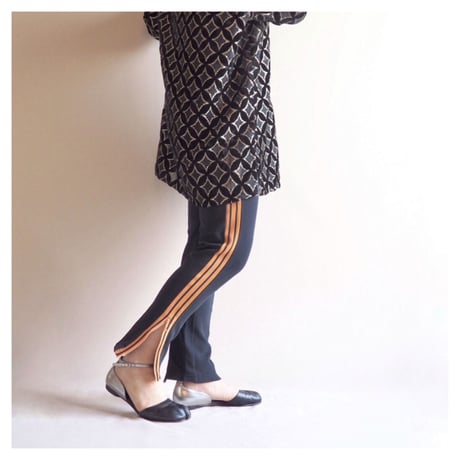 80s "Adidas" black × orange track pants