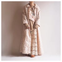 60〜70s "Selber Bros" floral quilted maxi robe