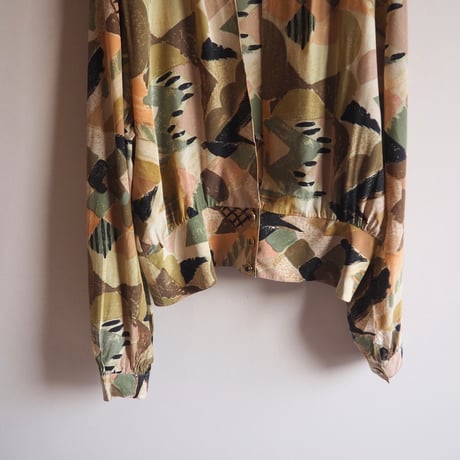 "Nostalghia" silk abstract print blouse