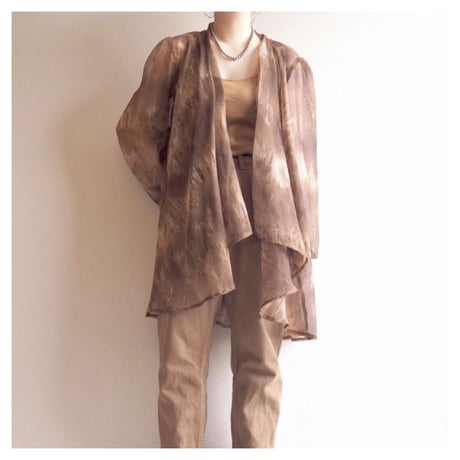 ”Re'Belle paris" brown marble sheer jacket