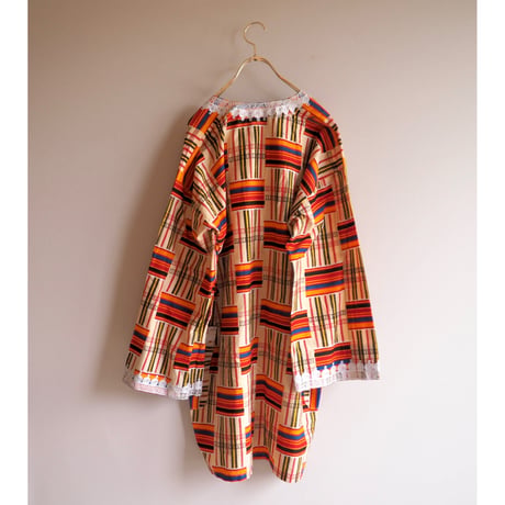 vintage african batik embroidered blouse