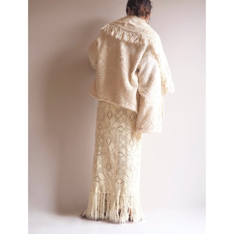 vintage big collar fringe chenille jacket