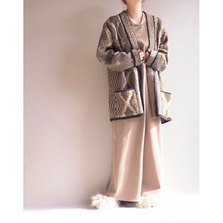 vintage abstract pattern knitted jacket