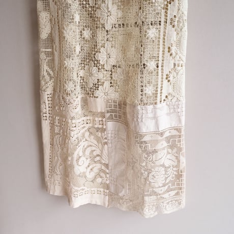 original remake lace patchwork maxi skirt 【A】