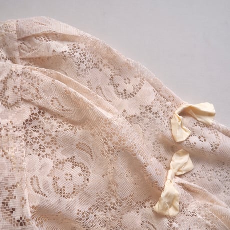 70〜80s puff sleeve lace blouse