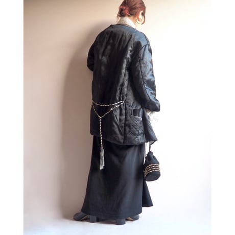 50〜60s chinese embroidered quilt jacket (BK)