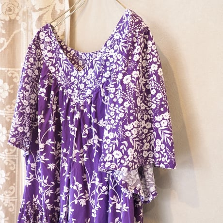 70s floral muumuu maxi dress