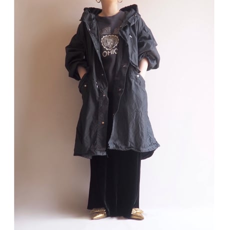 80s U.S army snow camo parka (over dyed/BK)