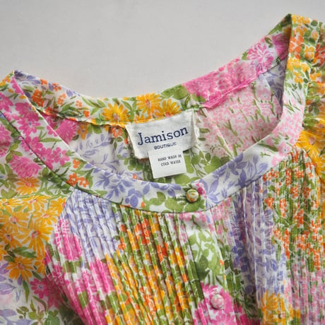 70s "Jamison" floral sheer midi dress