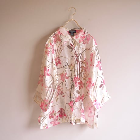 "elementz" oversized sheer floral blouse