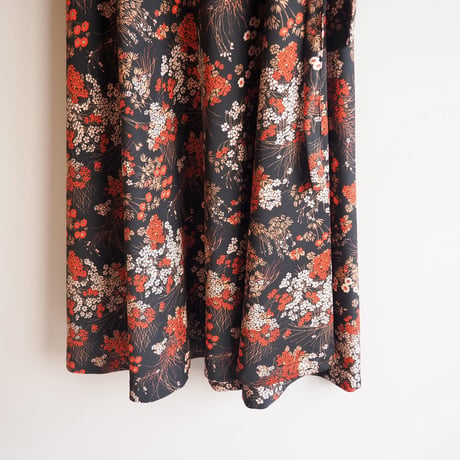 vintage floral wrap maxi skirt