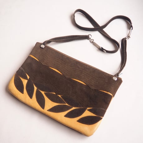 70s〜 leather floral mini bag