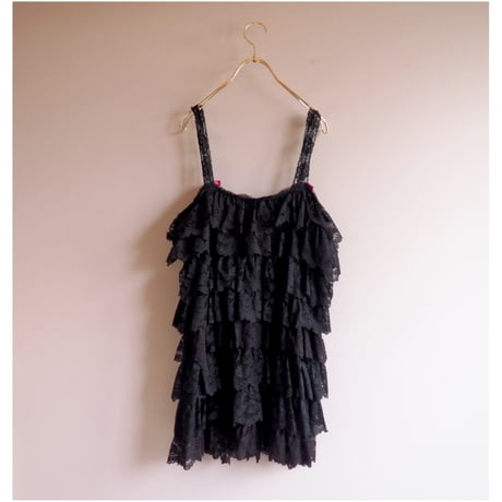 60s〜 "Jeri Morton" lingerie lace ruffle dress