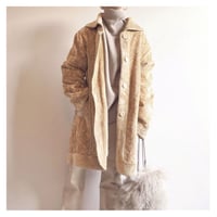 70s faux fur × velvet design coat