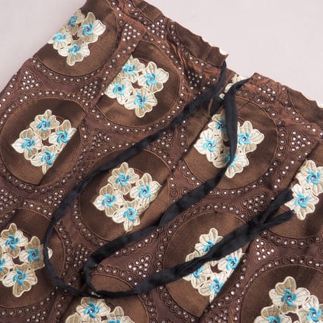 vintage floral embroidered maxi skirt