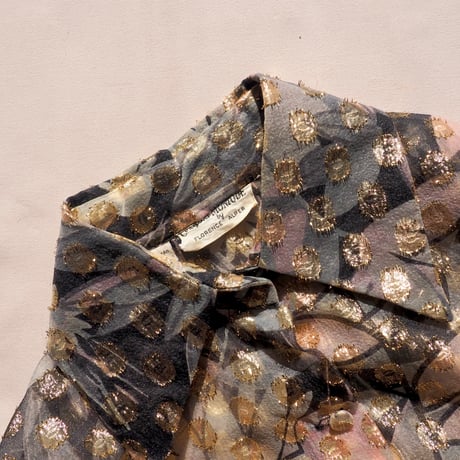60〜70s "Contessa Monique by Florence Alper" metallic floral blouse