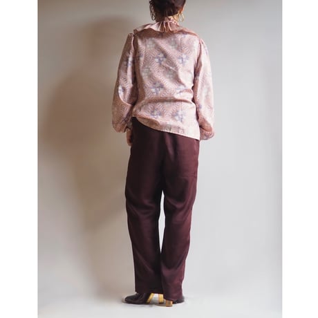 "rbk" pleated collar floral blouse