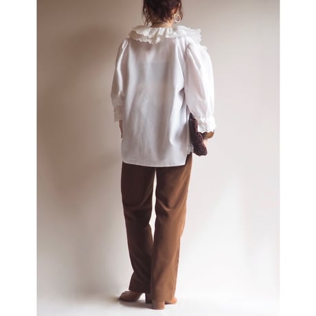 vintage folk lace ruffle blouse