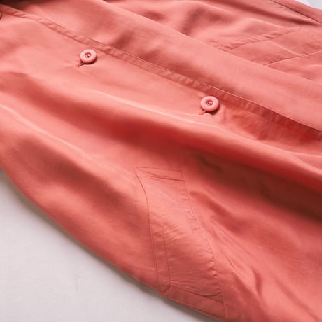 80〜90s "C&A" stand collar silk coat