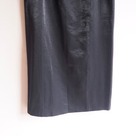 "SAND" black shiny maxi skirt
