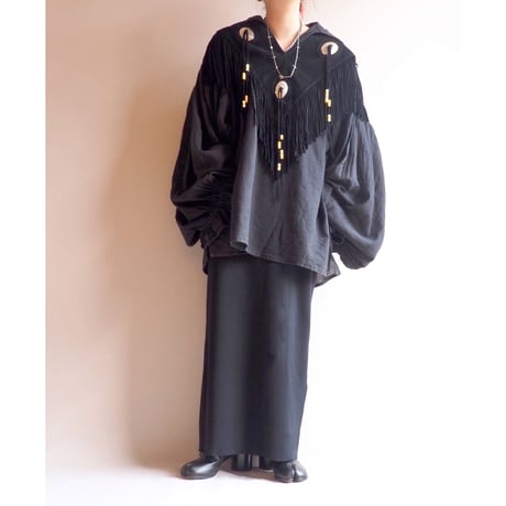 black knitted maxi skirt