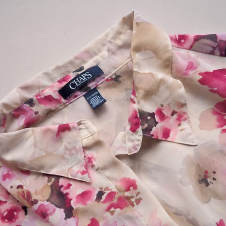 "CHAPS" semi sheer floral blouse