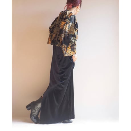 "R&M Richards" velours sleeveless maxi dress