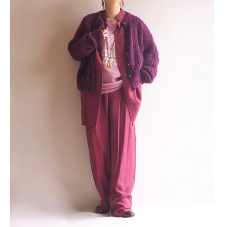 80s "FORENZA" mohair cable cardigan