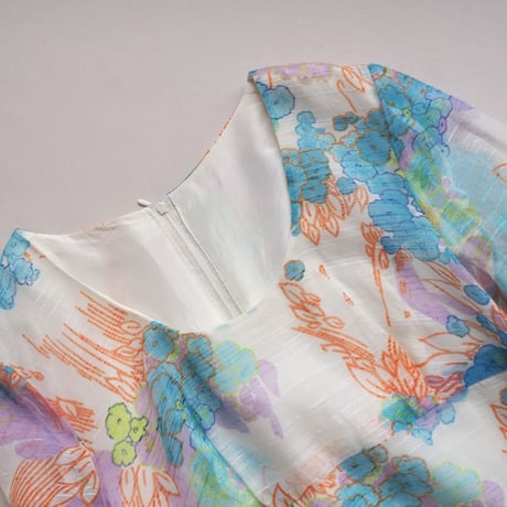 70s floral sheer maxi dress