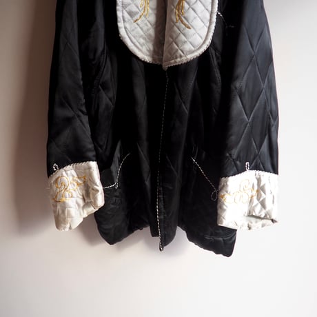 50〜60s chinese embroidered quilt jacket (BK)