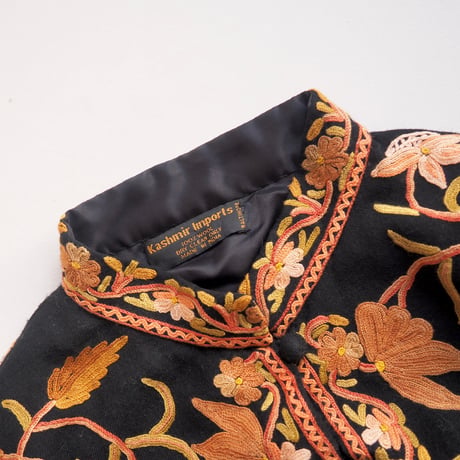 vintage floral embroidered kashmir jacket