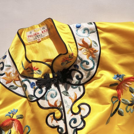 60〜70s chinese floral embroidered robe