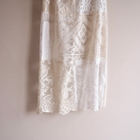 original remake lace patchwork maxi skirt (WH)