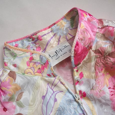 80s "Mary Mcfadden" floral house maxi dress