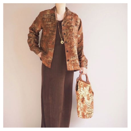 "chico's" copper brocade jacket