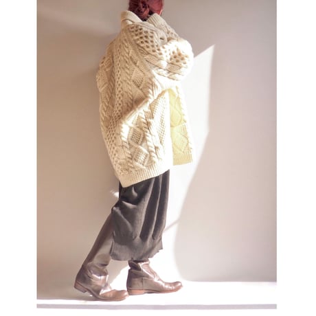 made in Ireland oversized aran knit cardigan