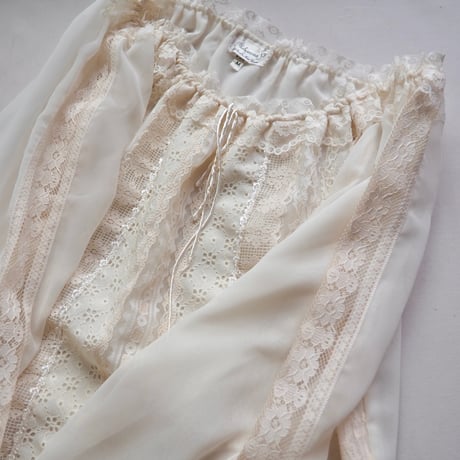 "Philamena" sheer lace blouse