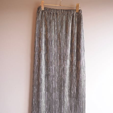 "AFTER DARK" silver pleated maxi skirt