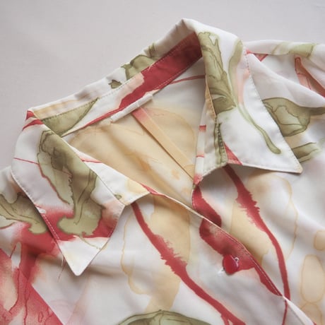 vintage oversized abstract sheer blouse
