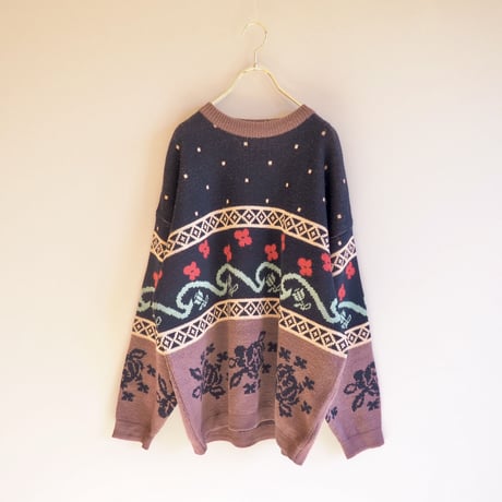 vintage floral pattern sweater