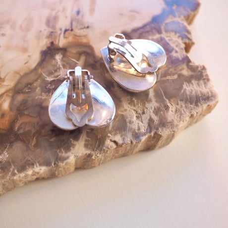 vintage Italy silver puffy heart earrings