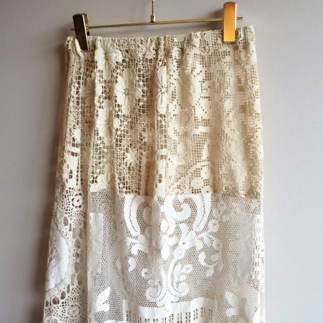 original remake lace patchwork maxi skirt A