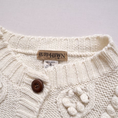 "Ruff Hewn" wool popcorn cable cardigan
