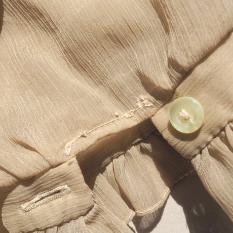 70s made in Ireland sheer ruffle blouse
