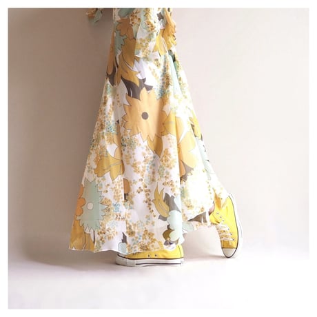 70s floral sheer maxi dress