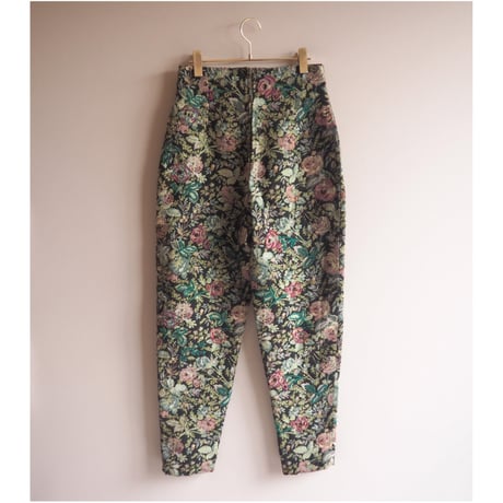 70s〜 ”Lilli Ann" floral beaded tapestry pants