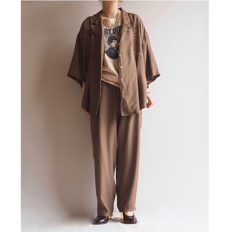"Cali" embroidered rayon blouse & pants set