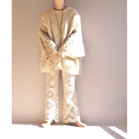 original remake patchwork lace pants (D)