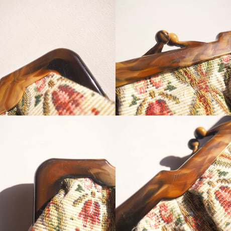 70〜80s floral clutch bag